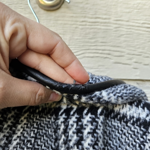 Guess black and white plaid belted wool-blend mid-length coat XXL - Picture 7 of 9